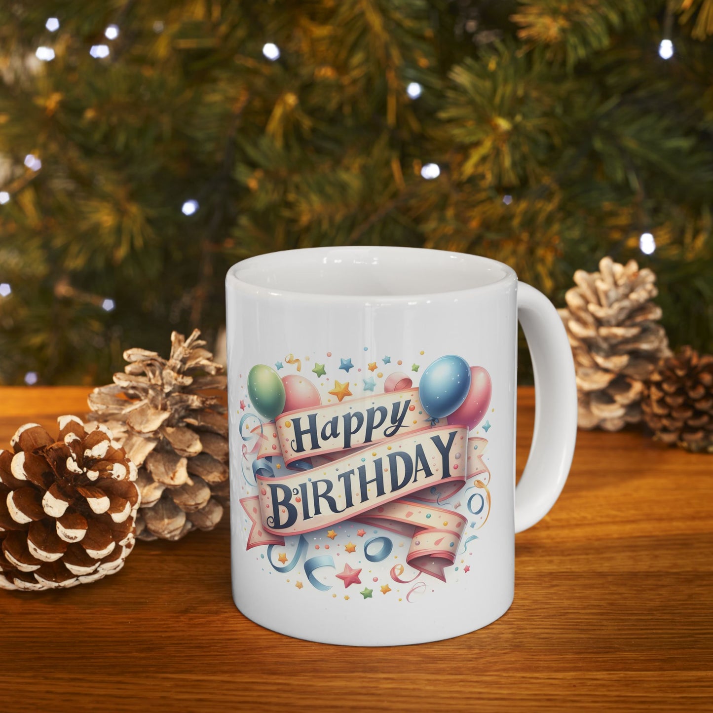 Personalized 11oz Ceramic Mug, Holiday Gift for Coffee Lovers, Festive Tea Cup, Winter Decorations