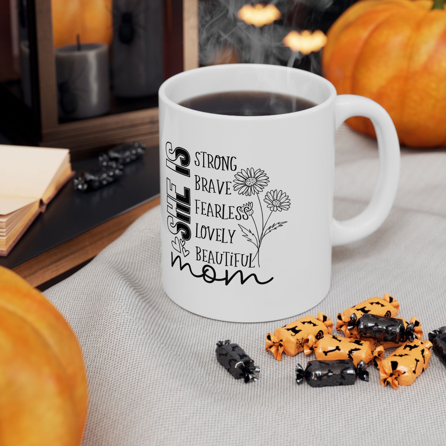 Personalized 11oz  Ceramic Mug, Holiday Gift for Coffee Lovers, Festive Tea Cup, Winter Decorations