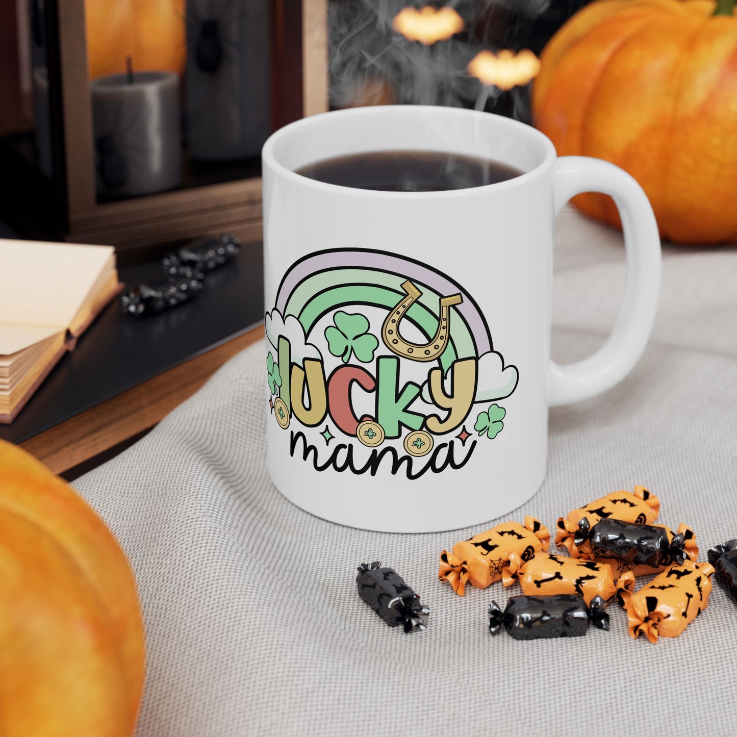 Personalized 11oz  Ceramic Mug, Holiday Gift for Coffee Lovers, Festive Tea Cup, Winter Decorations