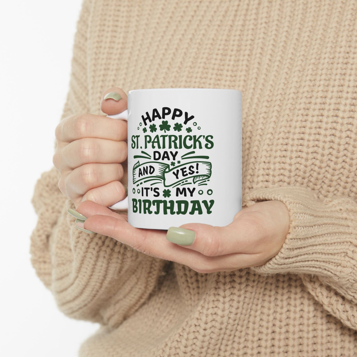 Personalized 11oz  Ceramic Mug, Holiday Gift for Coffee Lovers, Festive Tea Cup, Winter Decorations