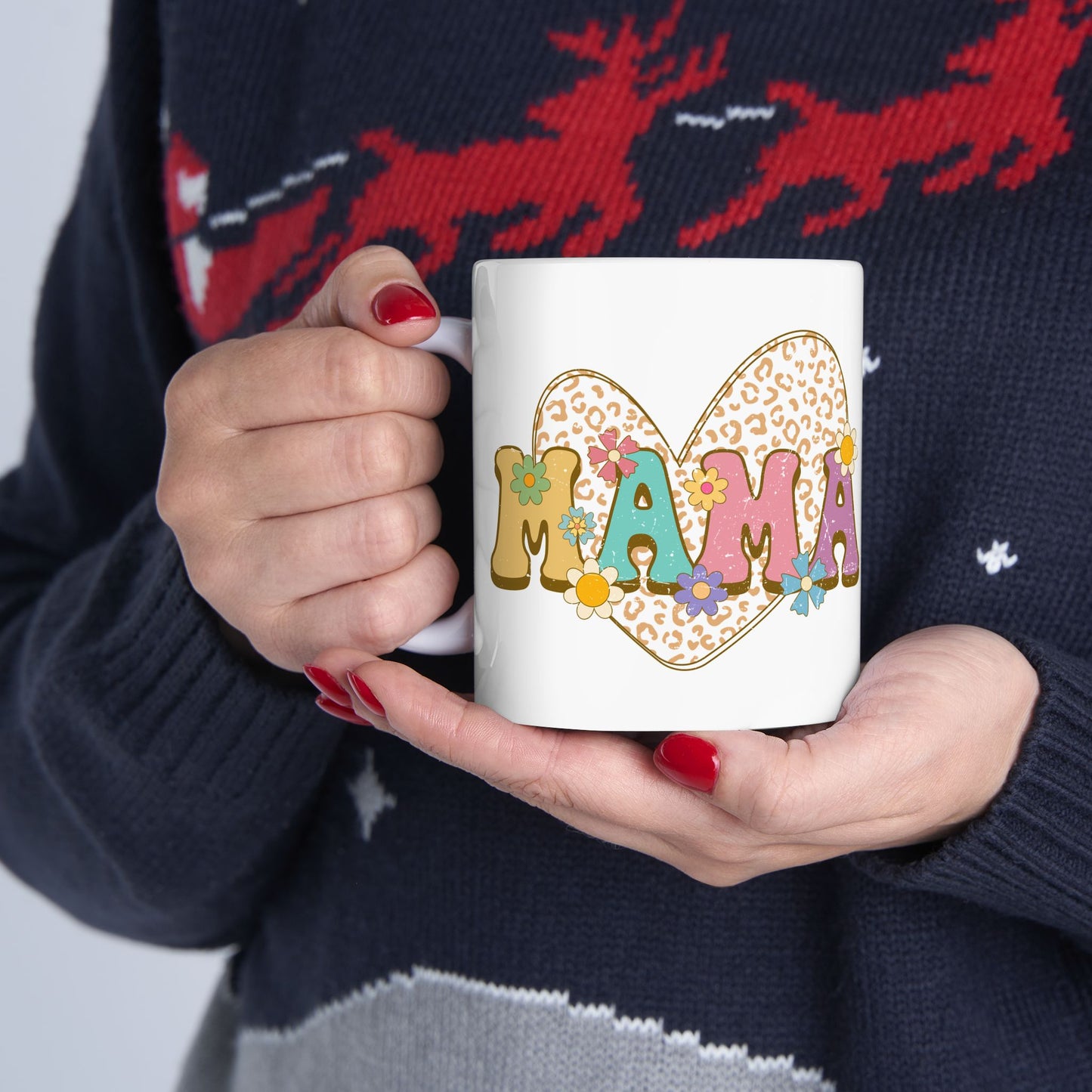 Personalized 11oz  Ceramic Mug, Holiday Gift for Coffee Lovers, Festive Tea Cup, Winter Decorations