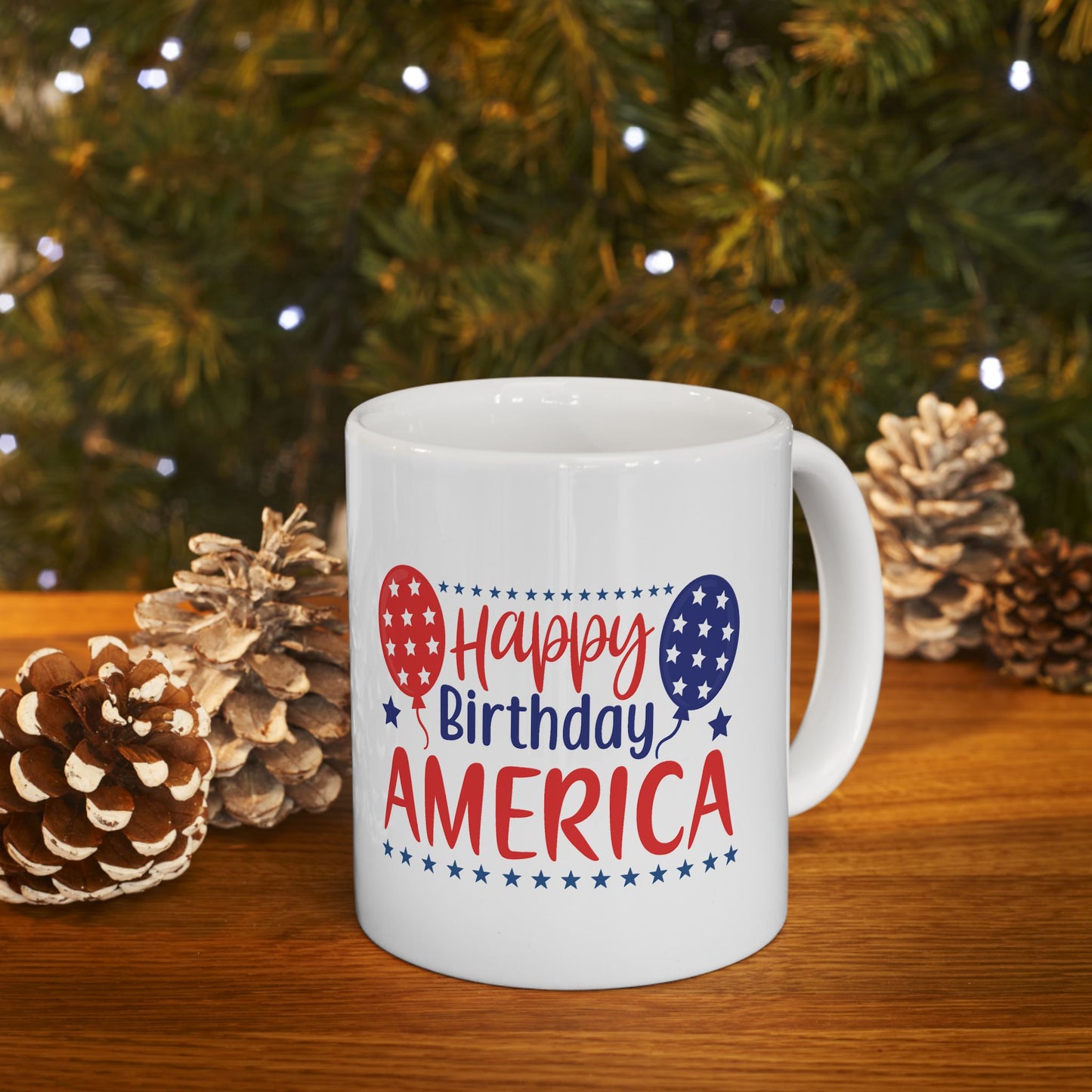 Personalized 11oz  Ceramic Mug, Holiday Gift for Coffee Lovers, Festive Tea Cup, Winter Decorations