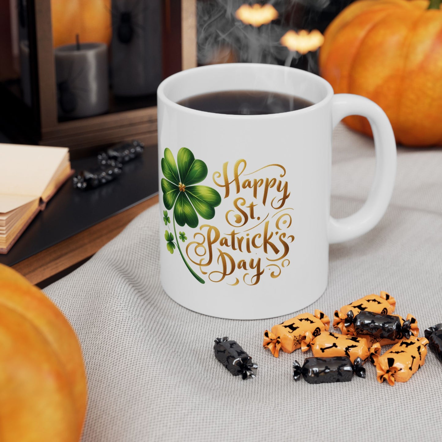 Personalized 11oz  Ceramic Mug, Holiday Gift for Coffee Lovers, Festive Tea Cup, Winter Decorations