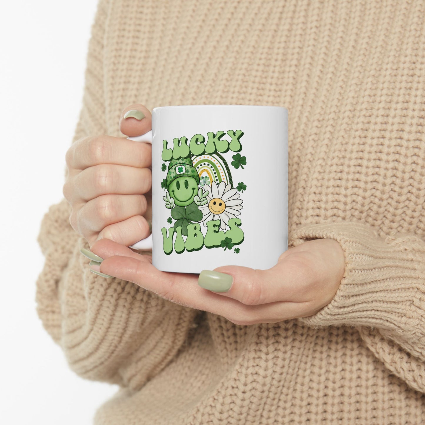 Personalized 11oz  Ceramic Mug, Holiday Gift for Coffee Lovers, Festive Tea Cup, Winter Decorations