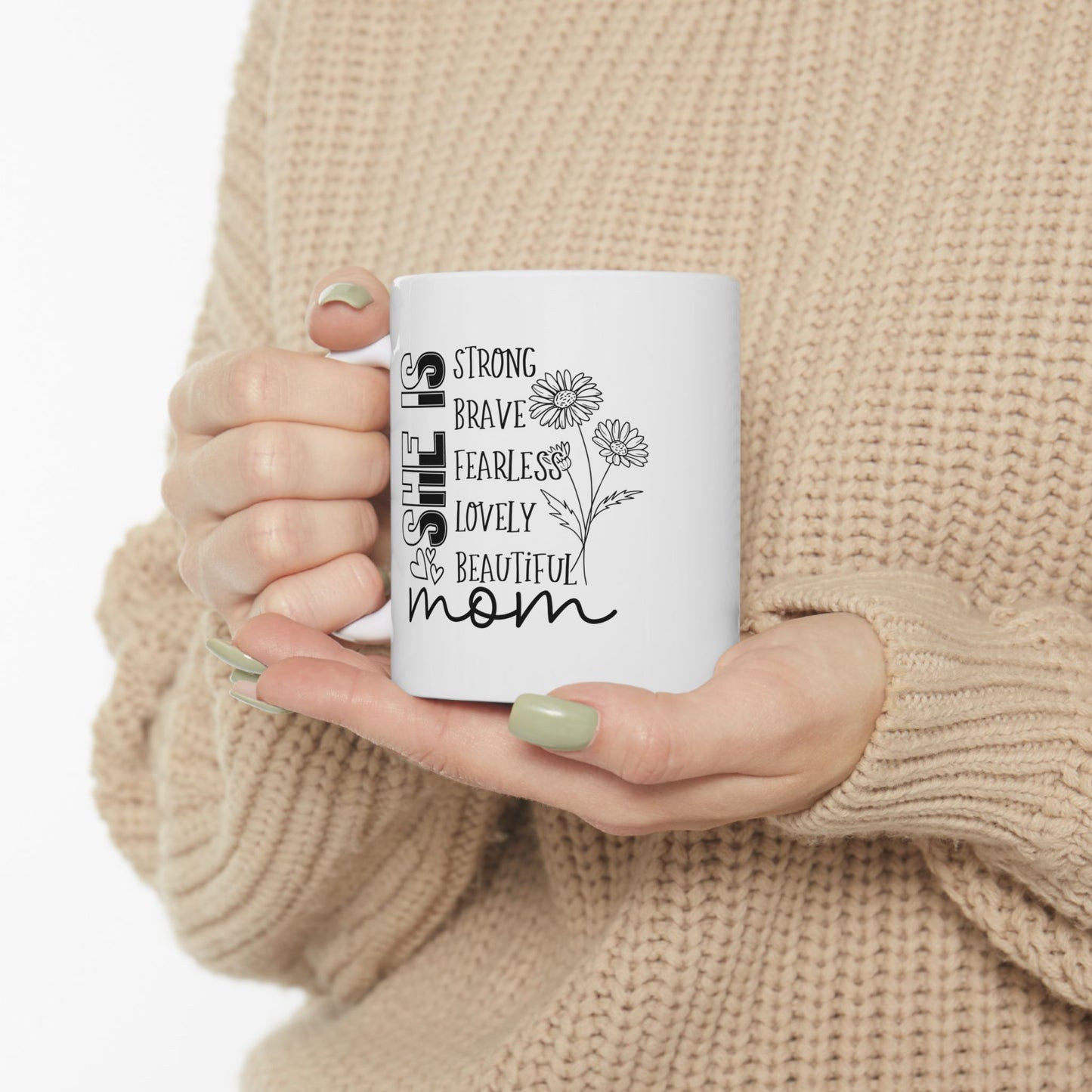 Personalized 11oz  Ceramic Mug, Holiday Gift for Coffee Lovers, Festive Tea Cup, Winter Decorations