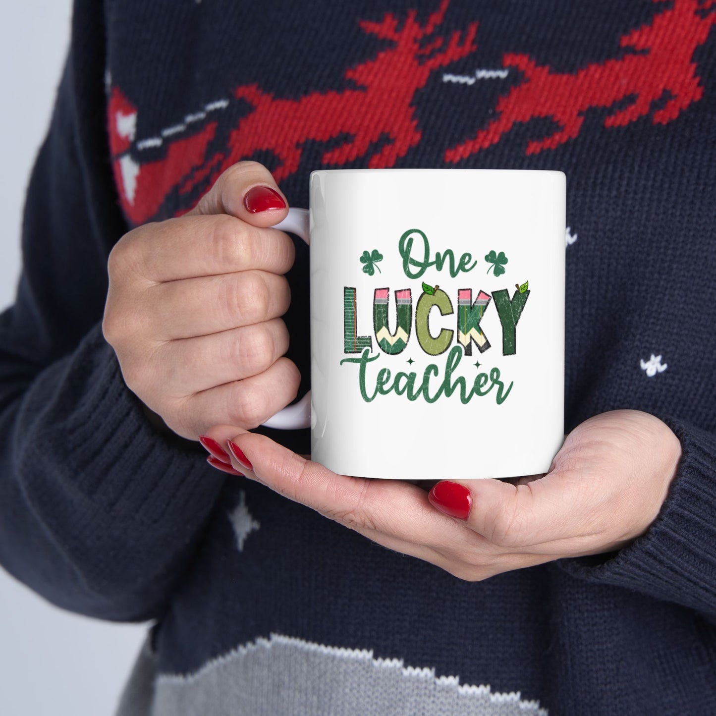 Personalized 11oz  Ceramic Mug, Holiday Gift for Coffee Lovers, Festive Tea Cup, Winter Decorations