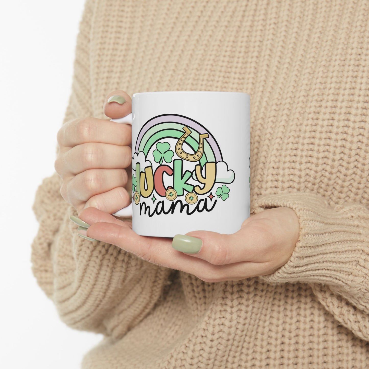 Personalized 11oz  Ceramic Mug, Holiday Gift for Coffee Lovers, Festive Tea Cup, Winter Decorations