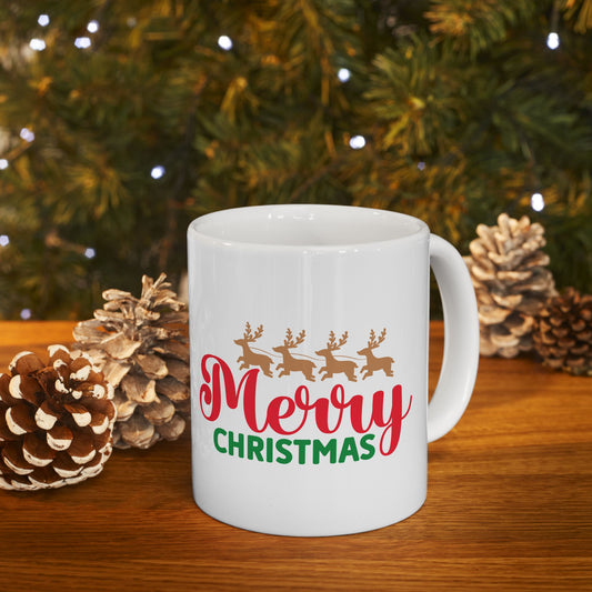 Personalized 11oz  Ceramic Mug, Holiday Gift for Coffee Lovers, Festive Tea Cup, Winter Decorations