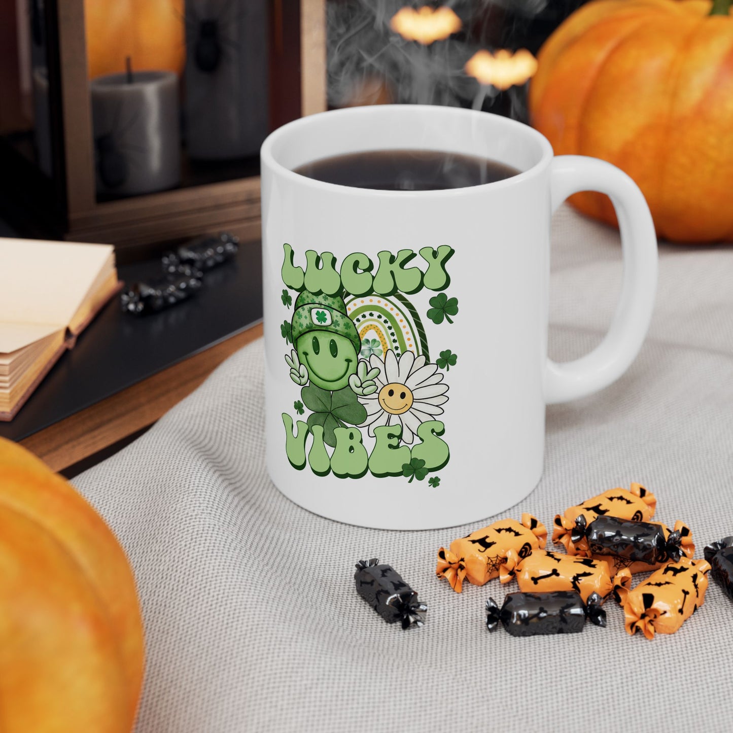 Personalized 11oz  Ceramic Mug, Holiday Gift for Coffee Lovers, Festive Tea Cup, Winter Decorations