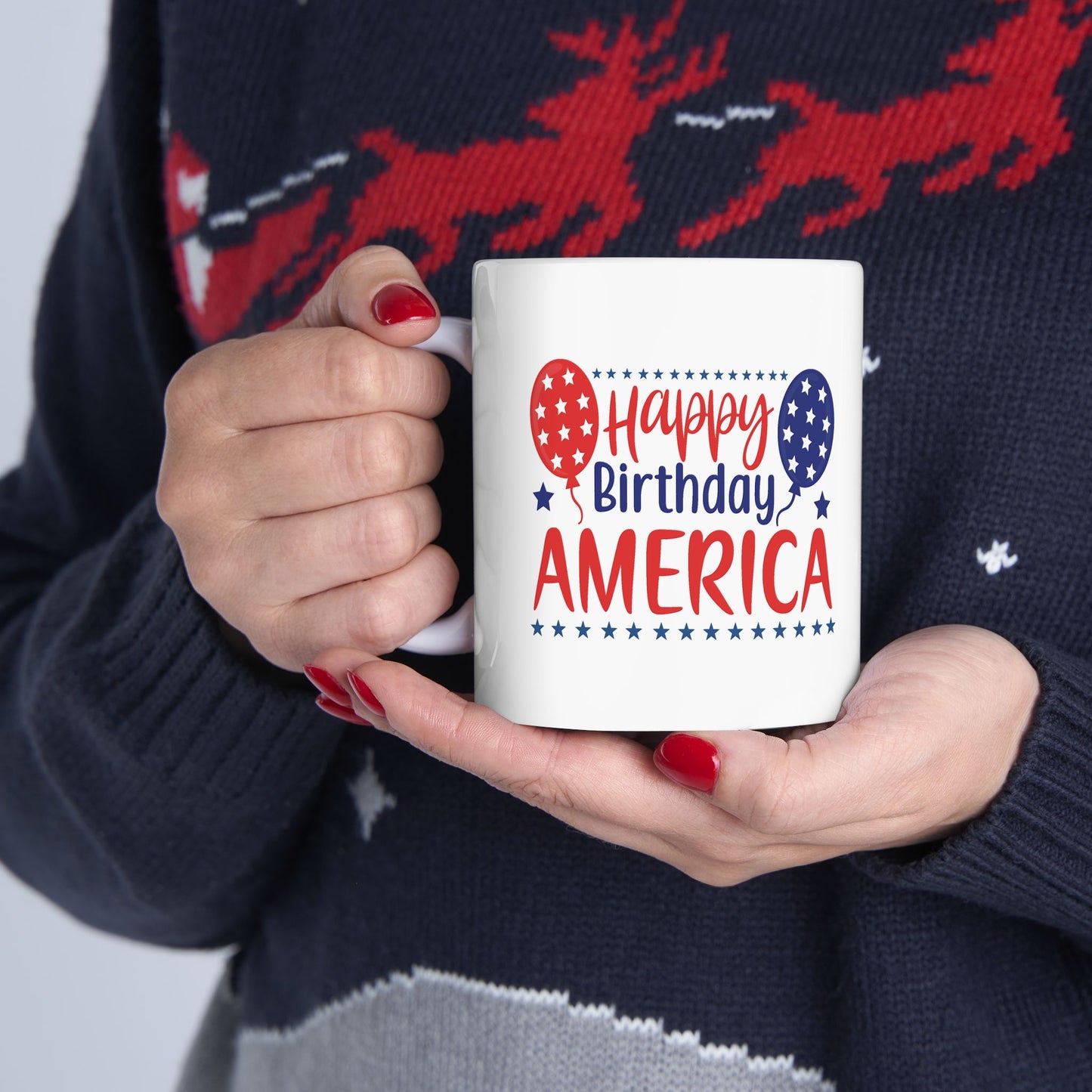 Personalized 11oz  Ceramic Mug, Holiday Gift for Coffee Lovers, Festive Tea Cup, Winter Decorations