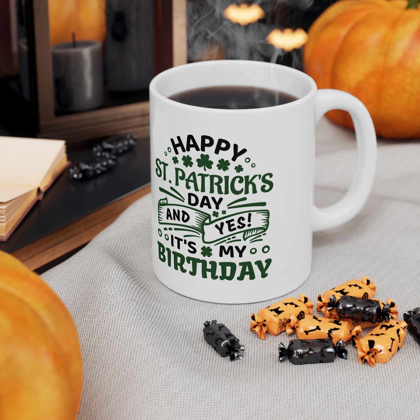 Personalized 11oz  Ceramic Mug, Holiday Gift for Coffee Lovers, Festive Tea Cup, Winter Decorations