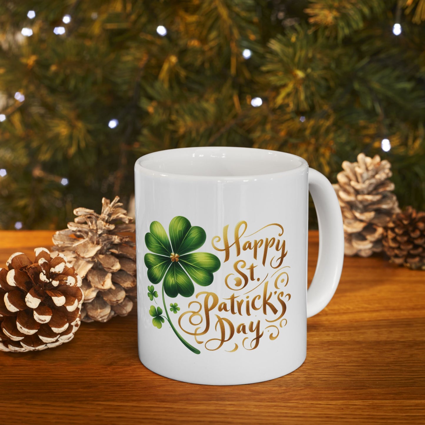 Personalized 11oz  Ceramic Mug, Holiday Gift for Coffee Lovers, Festive Tea Cup, Winter Decorations