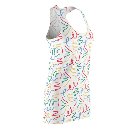 Stylish Women's Racerback Dress – All-Over Print, Lightweight & Comfortable
