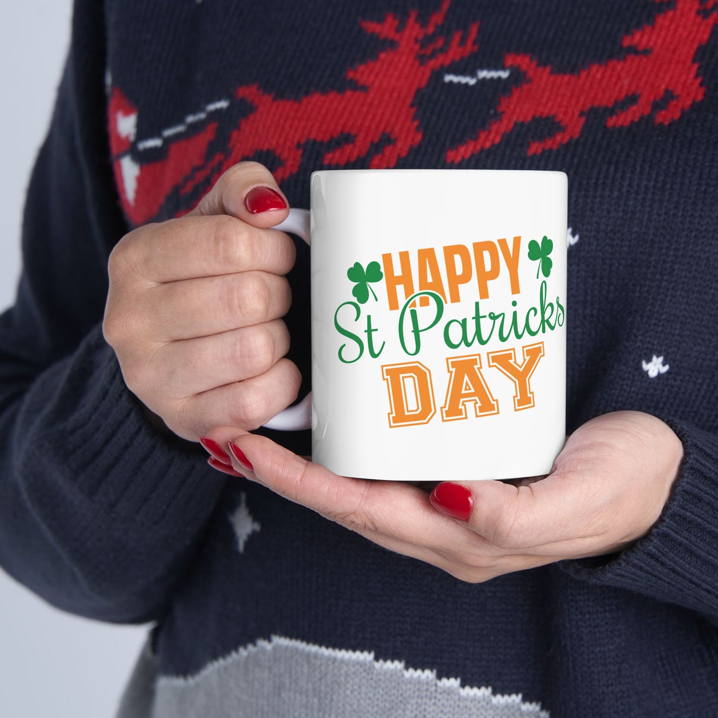 Personalized 11oz  Ceramic Mug, Holiday Gift for Coffee Lovers, Festive Tea Cup, Winter Decorations