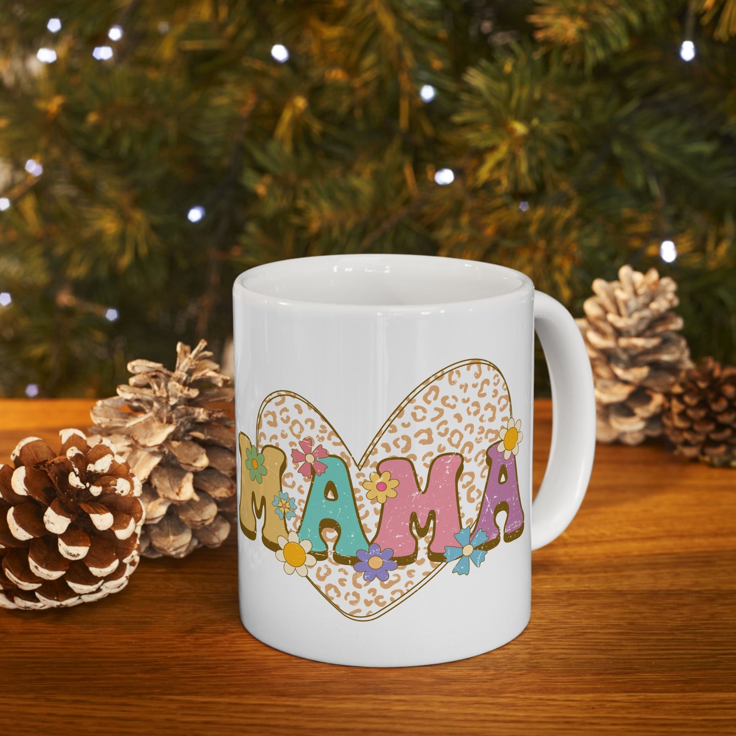 Personalized 11oz  Ceramic Mug, Holiday Gift for Coffee Lovers, Festive Tea Cup, Winter Decorations
